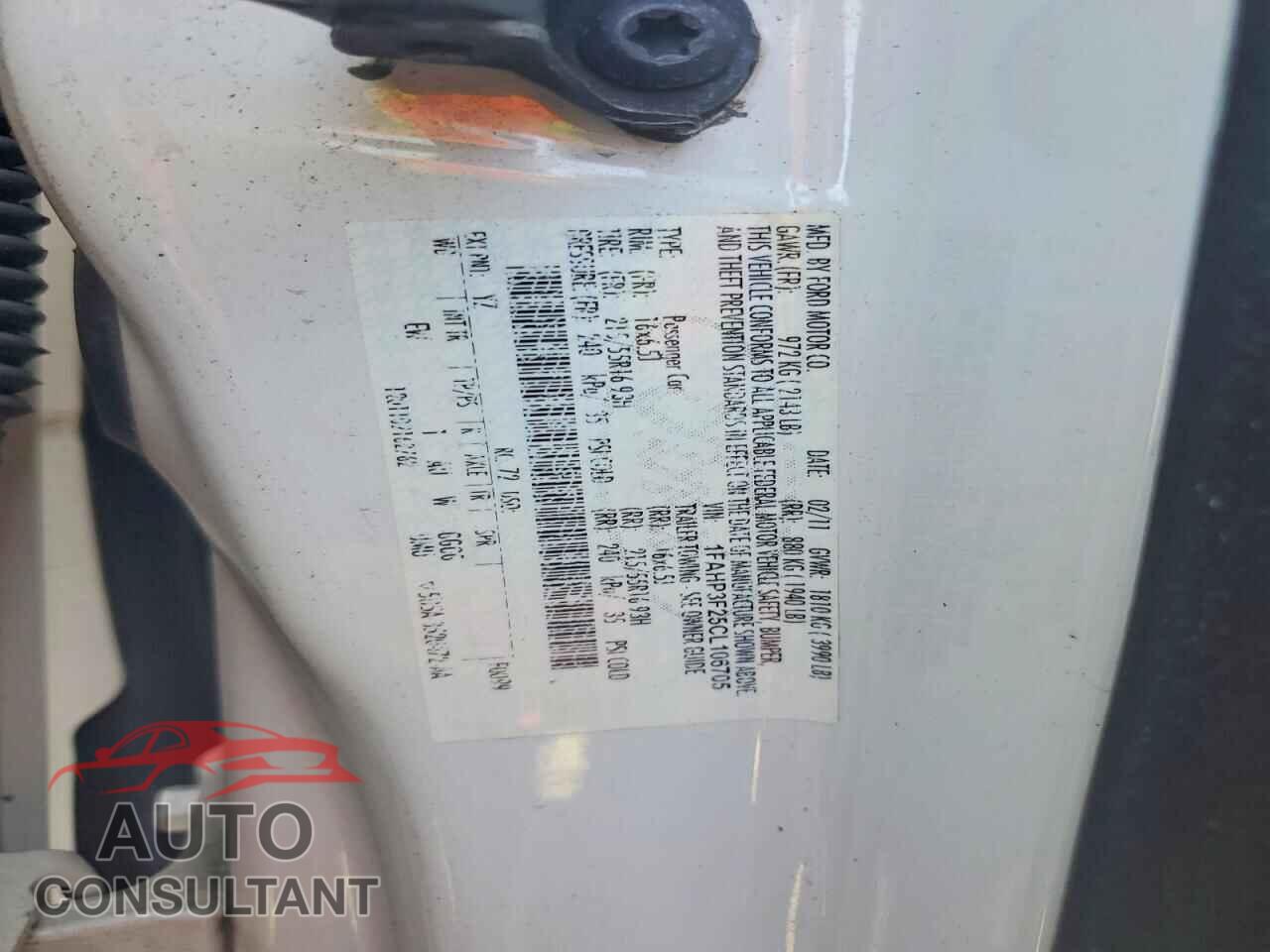 FORD FOCUS 2012 - 1FAHP3F25CL106705