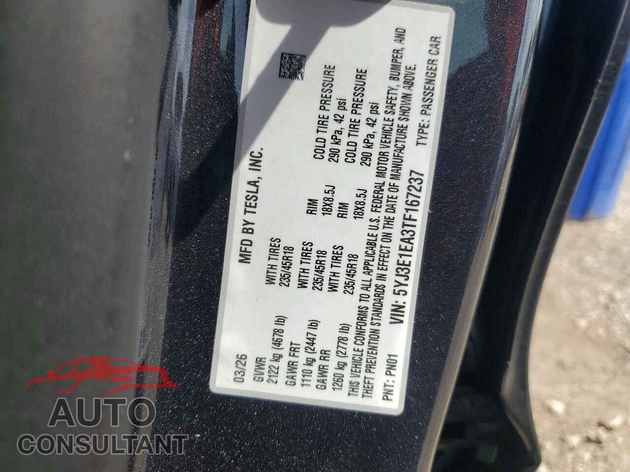 TESLA MODEL 3 2026 - 5YJ3E1EA3TF167237