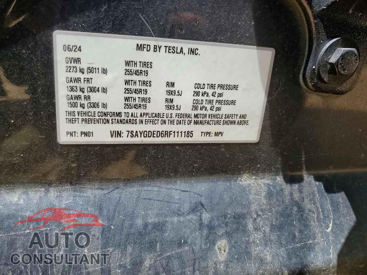 TESLA MODEL Y 2024 - 7SAYGDED6RF111185