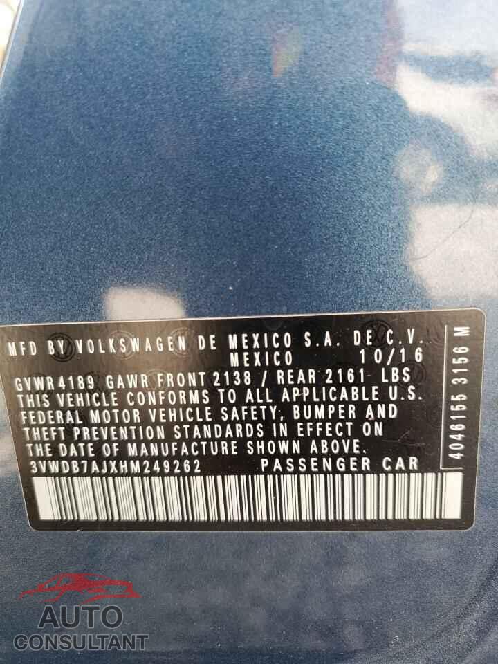 VOLKSWAGEN JETTA 2017 - 3VWDB7AJXHM249262