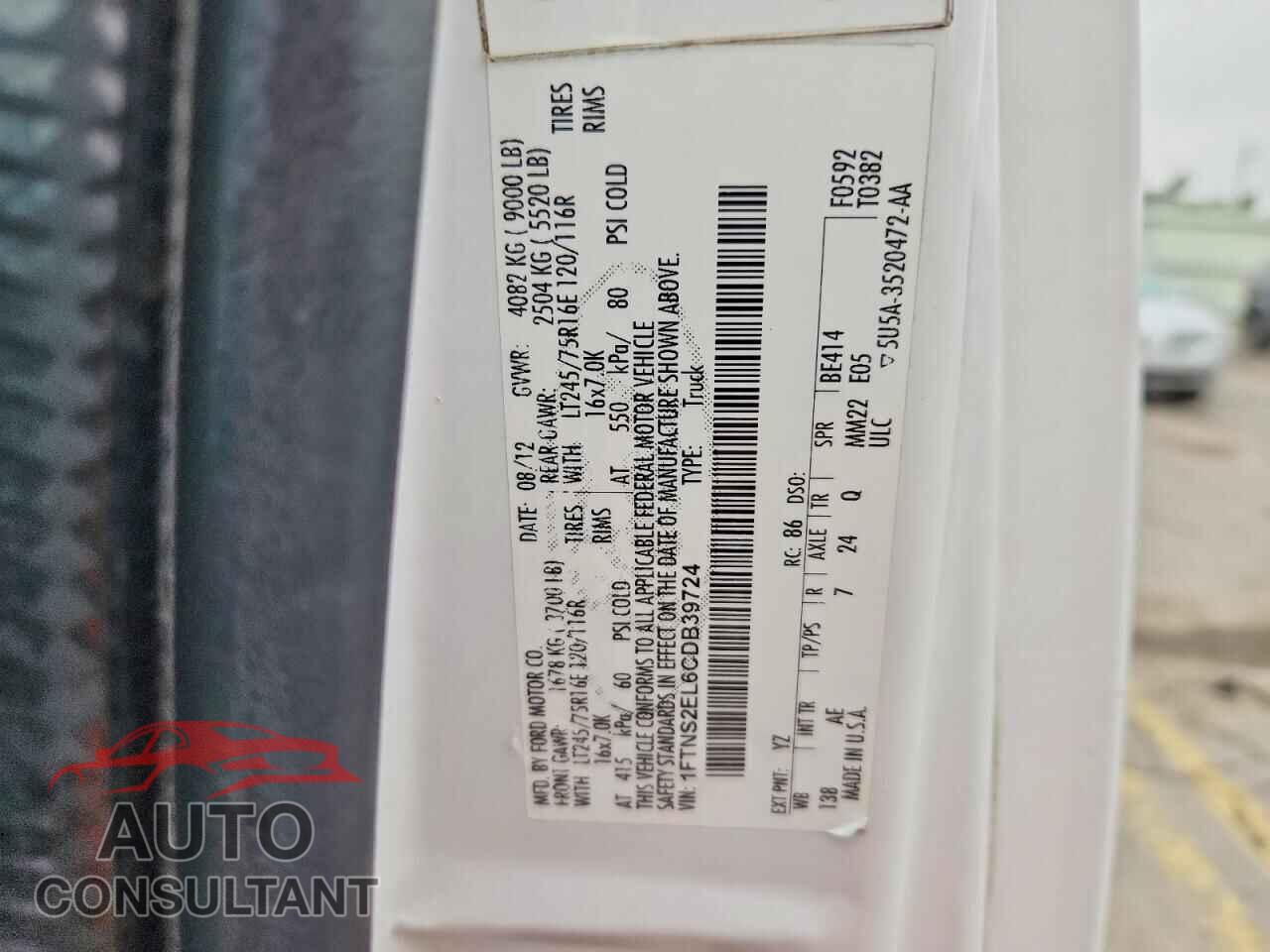 FORD ECONOLINE 2012 - 1FTNS2EL6CDB39724