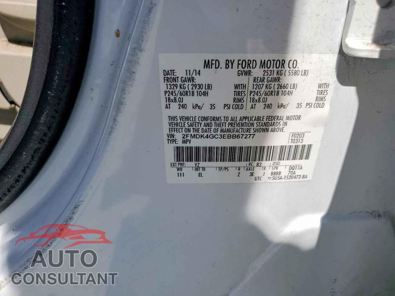 FORD EDGE 2014 - 2FMDK4GC3EBB67277