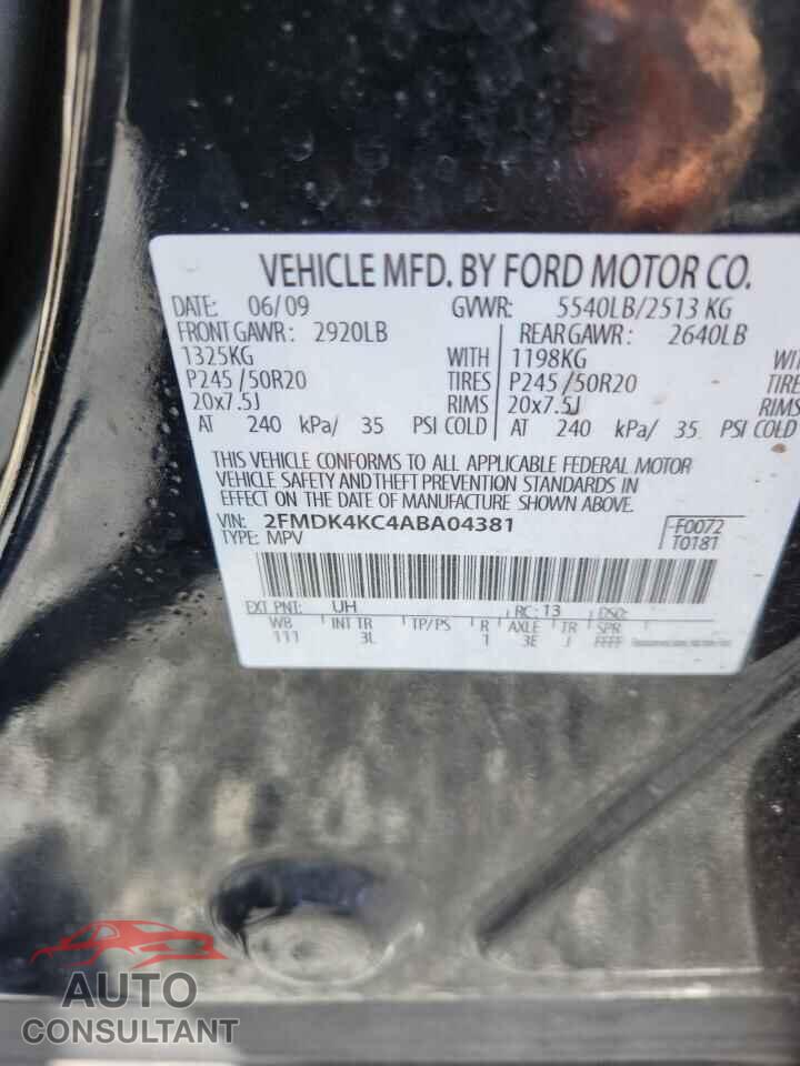 FORD EDGE 2010 - 2FMDK4KC4ABA04381