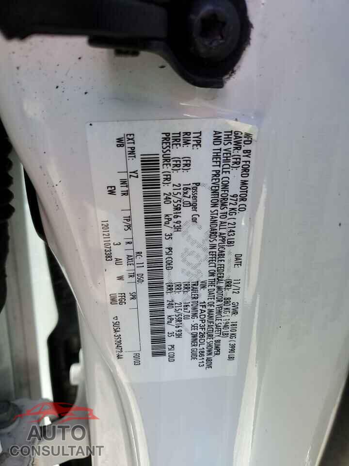 FORD FOCUS 2013 - 1FADP3F26DL186113