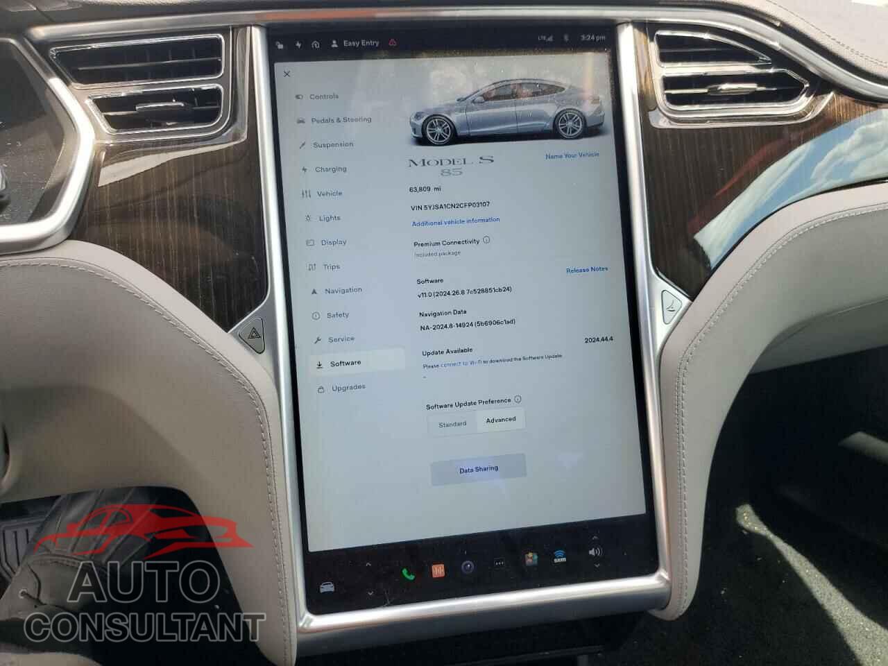 TESLA MODEL S 2012 - 5YJSA1CN2CFP03107