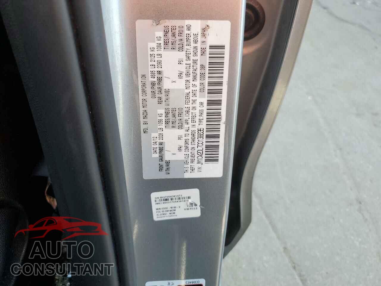 MAZDA 5 2012 - JM1CW2DL7C0138635