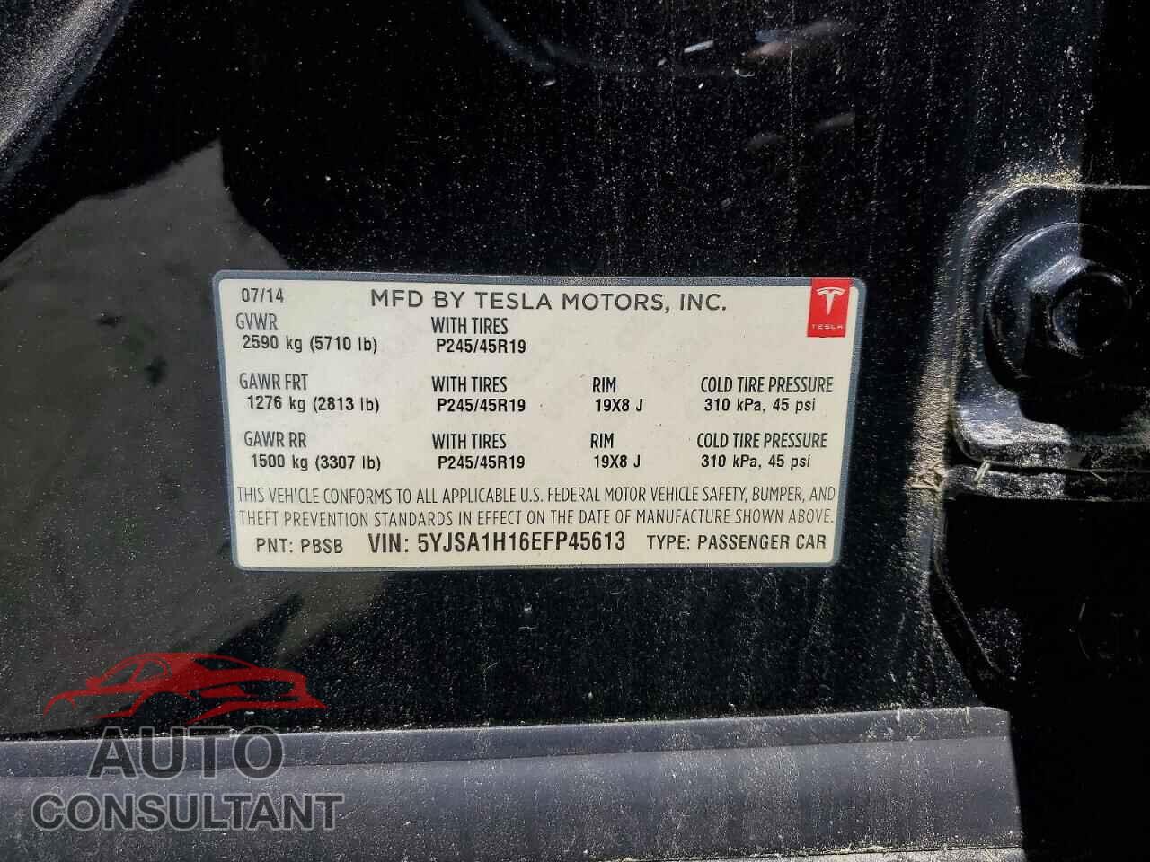 TESLA MODEL S 2014 - 5YJSA1H16EFP45613