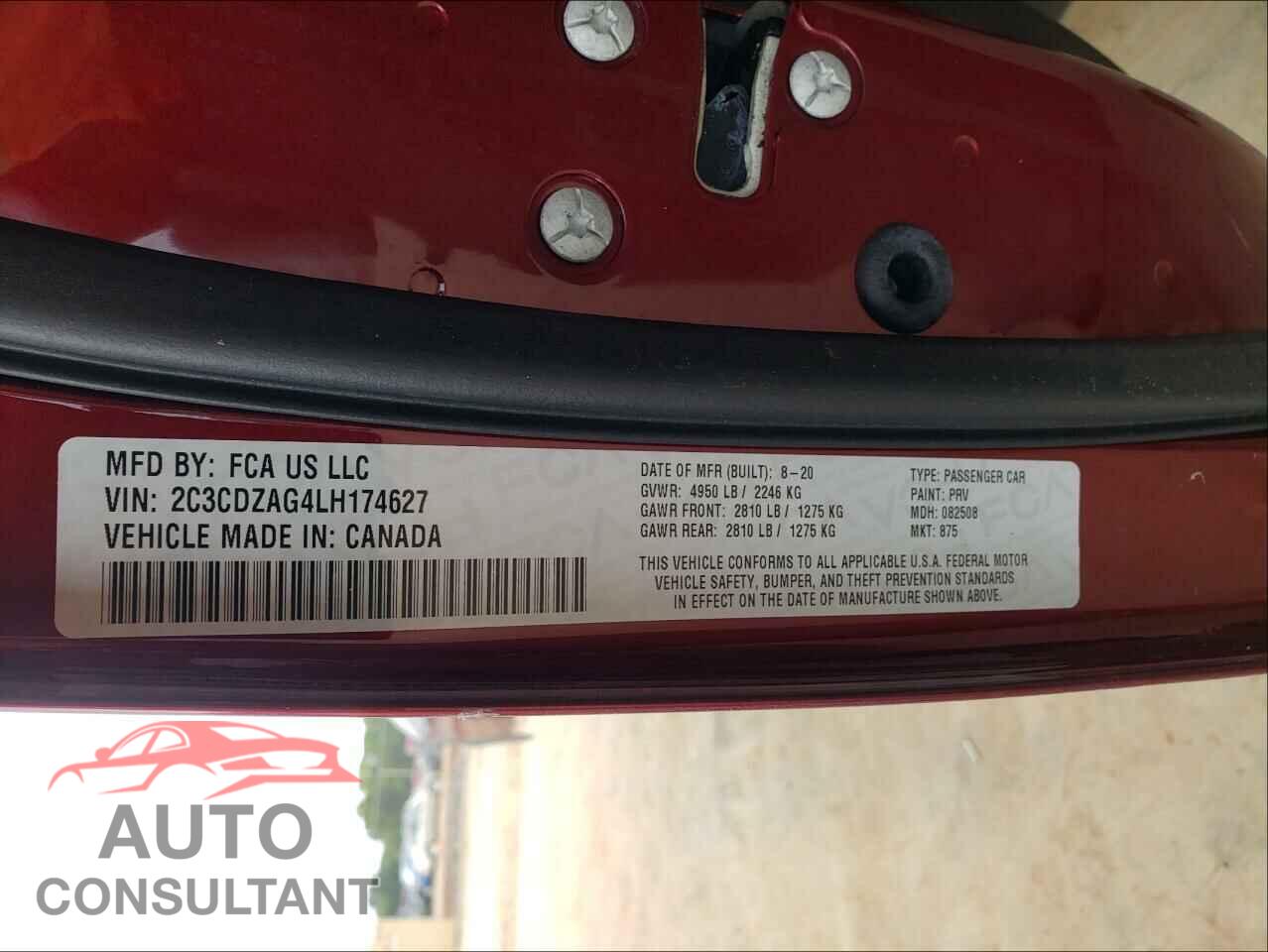 DODGE CHALLENGER 2020 - 2C3CDZAG4LH174627
