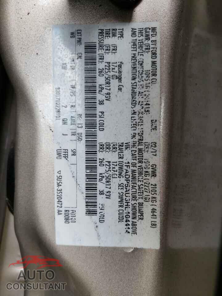 FORD CMAX 2017 - 1FADP5AU3HL104414