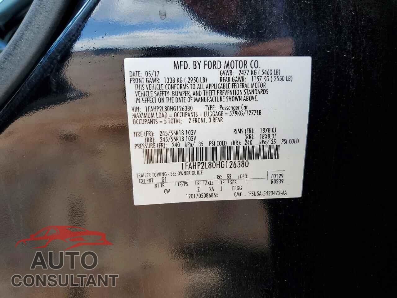 FORD TAURUS 2017 - 1FAHP2L80HG126380