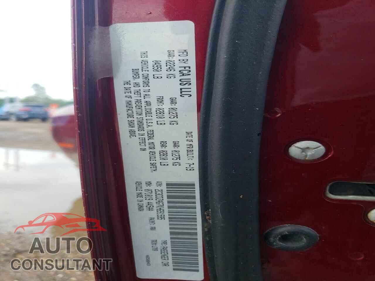 DODGE CHALLENGER 2019 - 2C3CDZAG7KH691595
