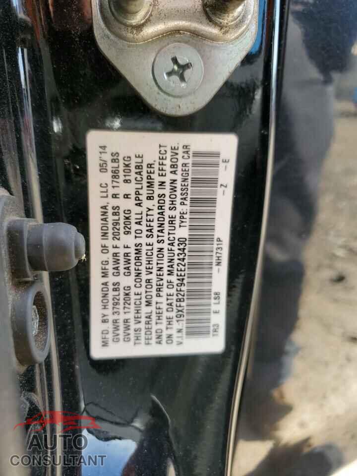 HONDA CIVIC 2014 - 19XFB2F94EE243430