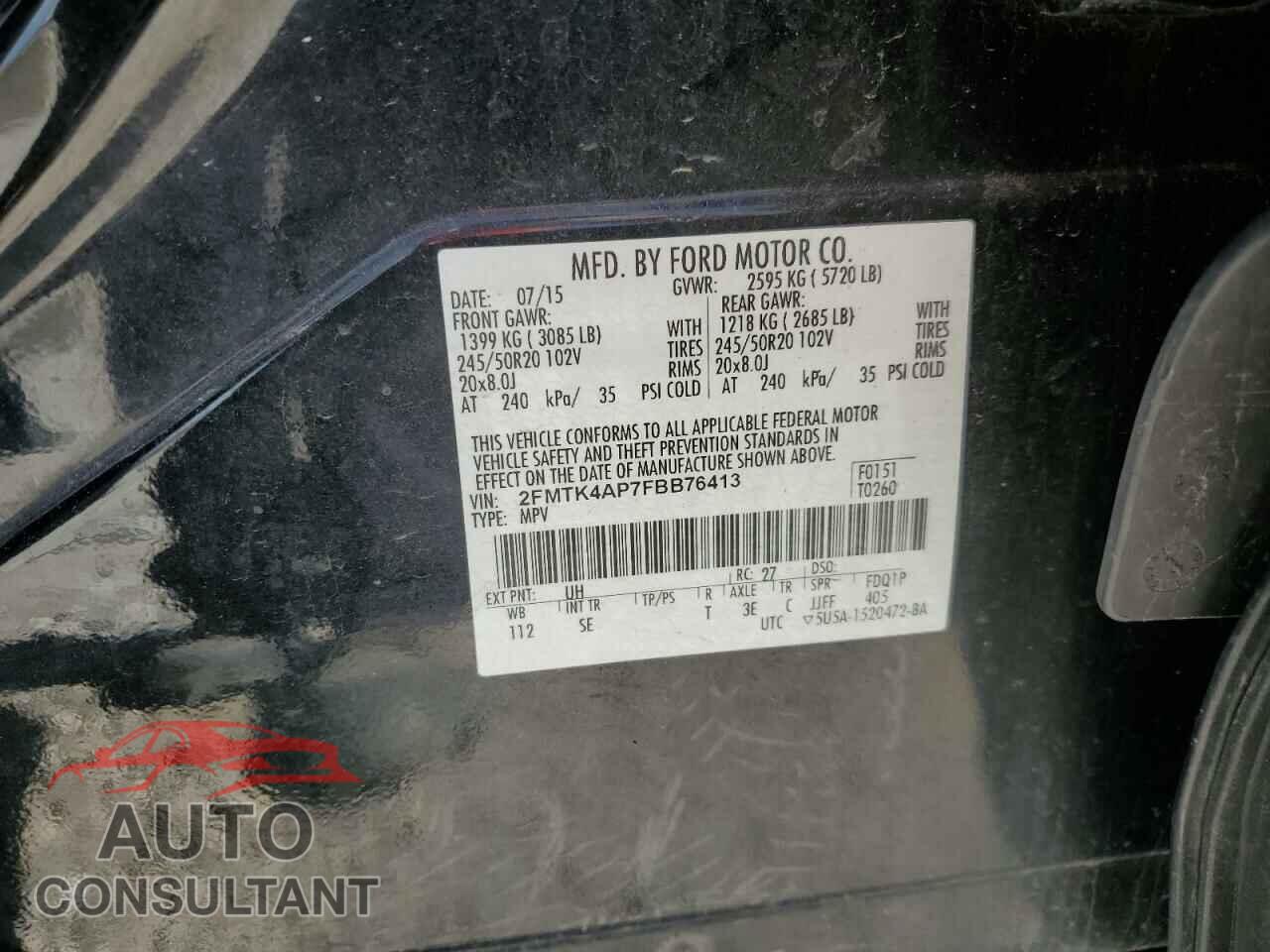 FORD EDGE 2015 - 2FMTK4AP7FBB76413