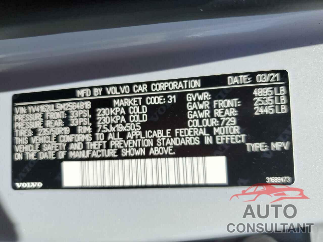 VOLVO XC40 2021 - YV4162UL5M2564818