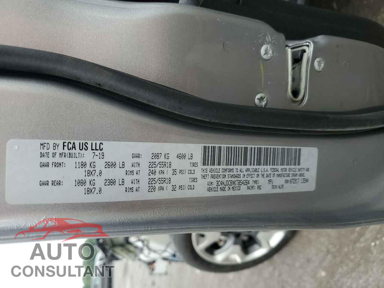 JEEP COMPASS 2019 - 3C4NJDCBXKT854264