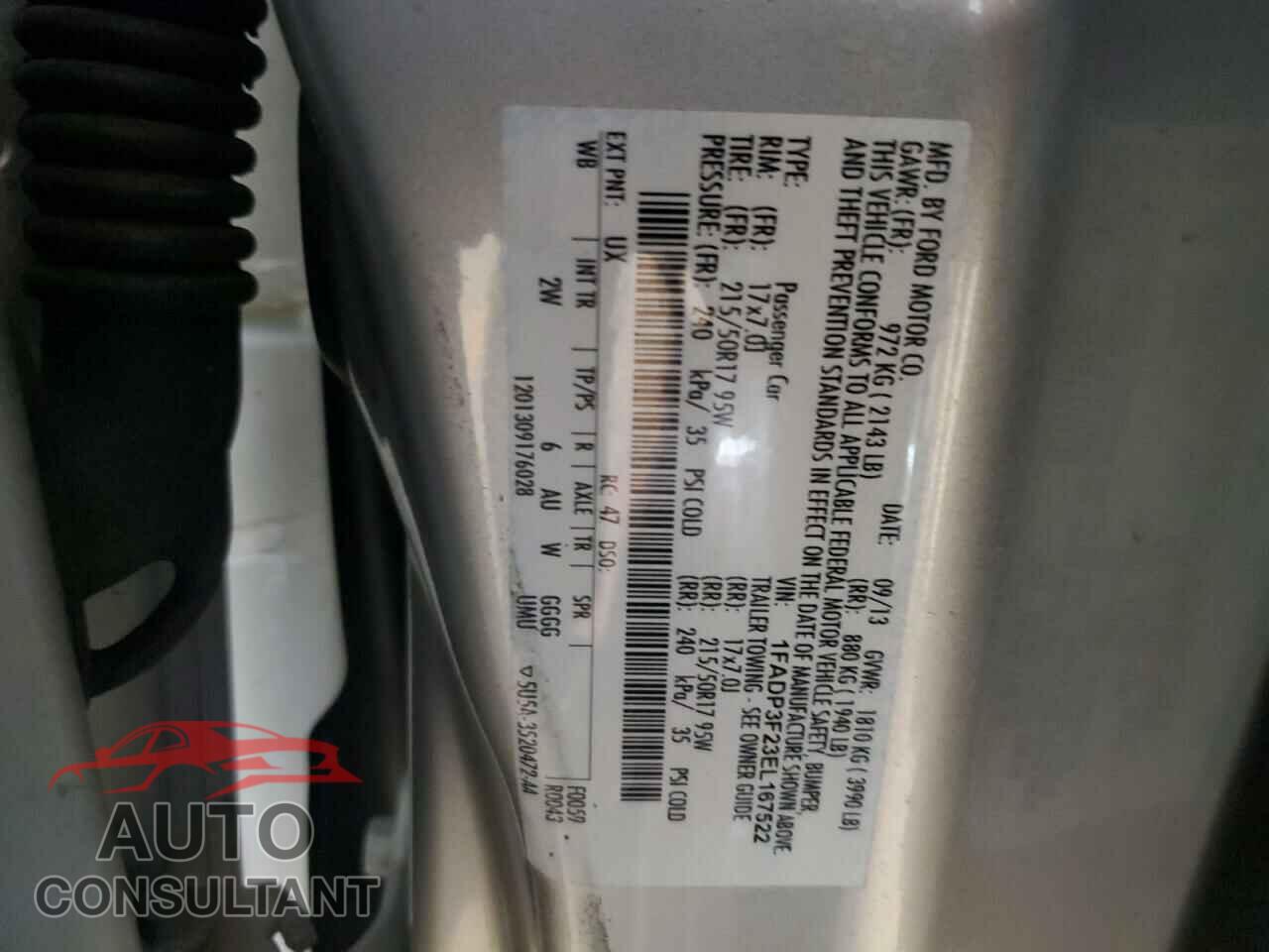 FORD FOCUS 2014 - 1FADP3F23EL167522