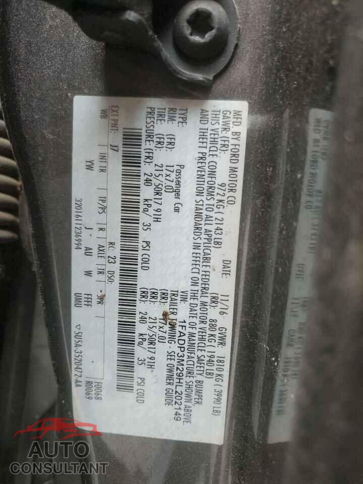 FORD FOCUS 2017 - 1FADP3M29HL202149