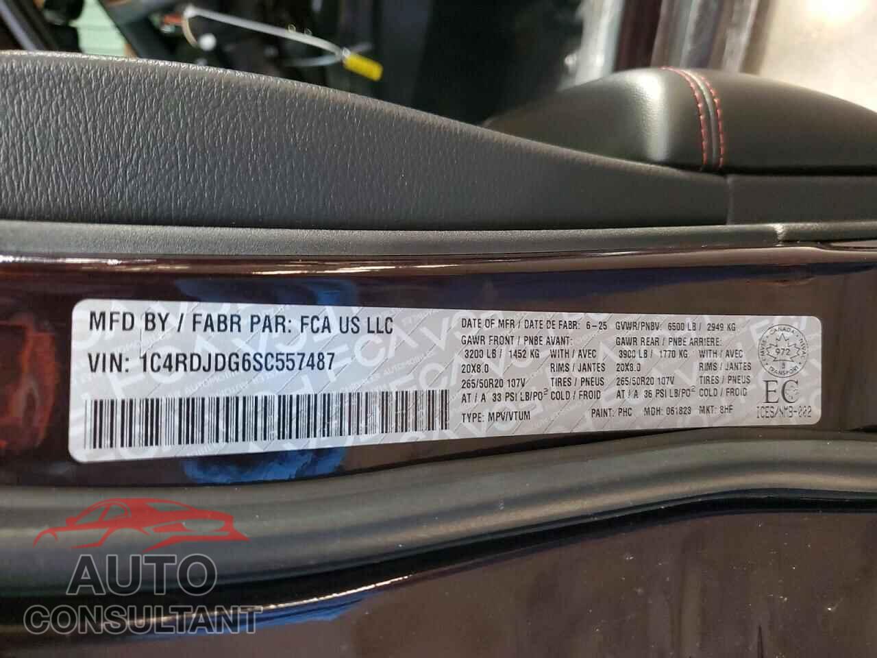 DODGE DURANGO 2025 - 1C4RDJDG6SC557487