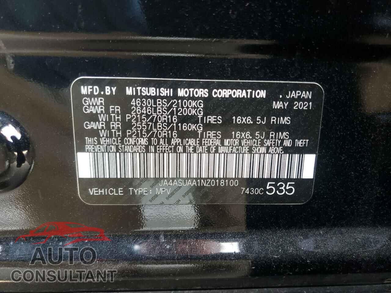 MITSUBISHI ECLIPSE 2022 - JA4ASUAA1NZ018100