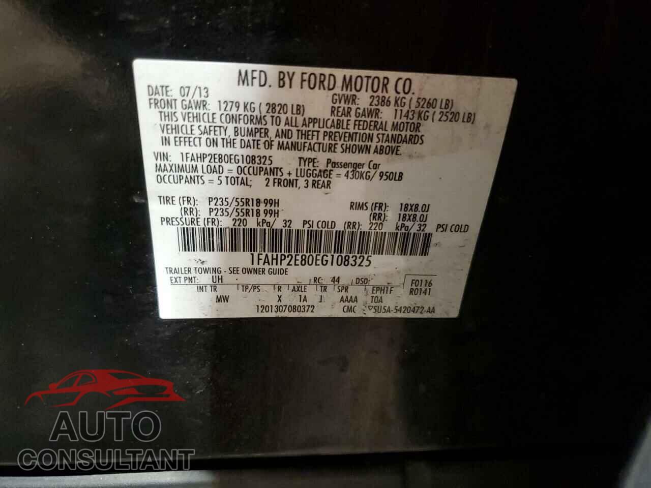 FORD TAURUS 2014 - 1FAHP2E80EG108325