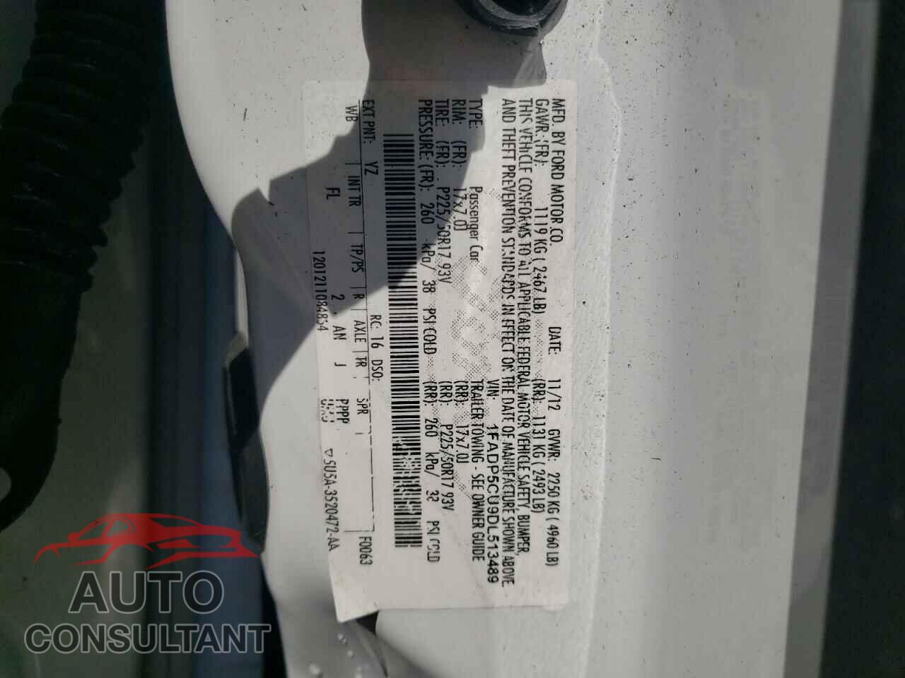 FORD CMAX 2013 - 1FADP5CU9DL513489