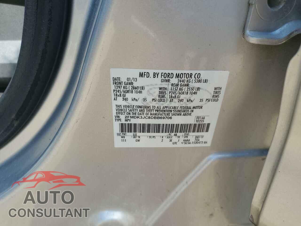 FORD EDGE 2013 - 2FMDK3JC8DBB69706