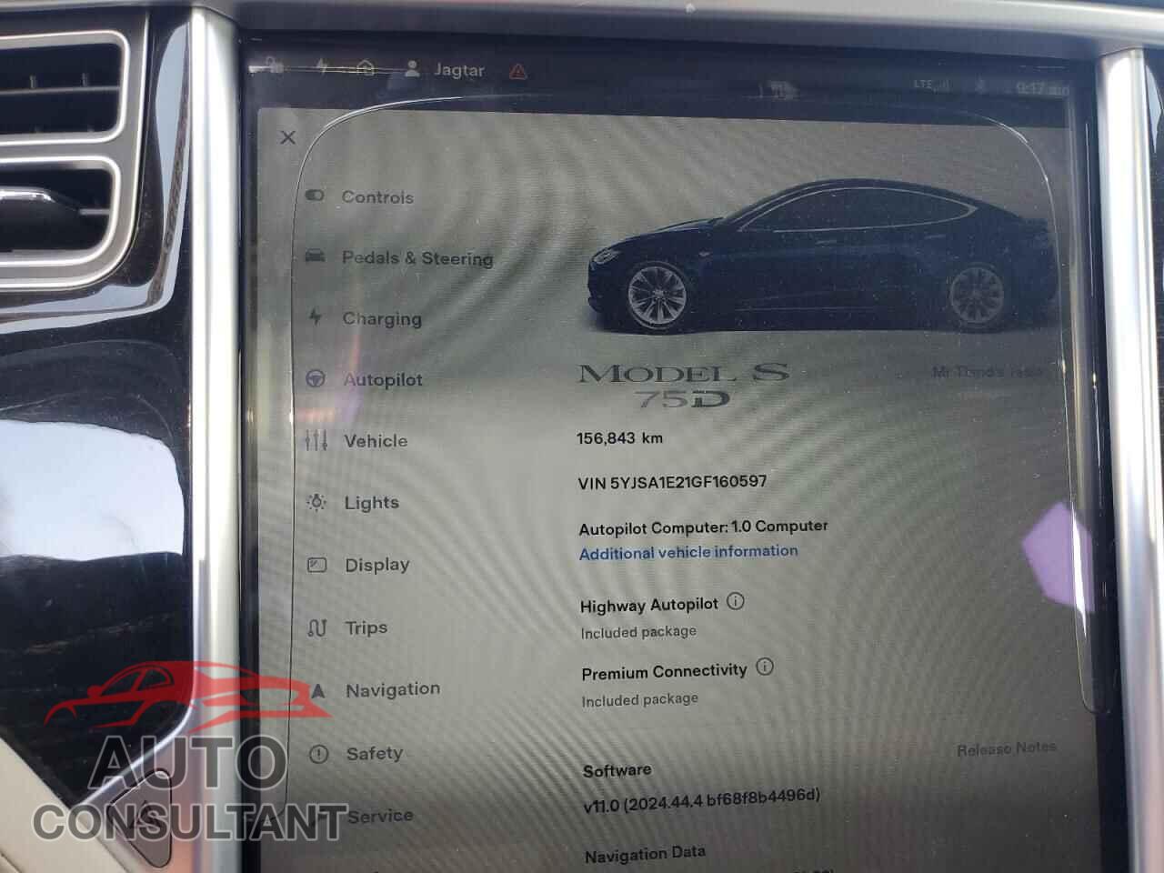 TESLA MODEL S 2016 - 5YJSA1E21GF160597