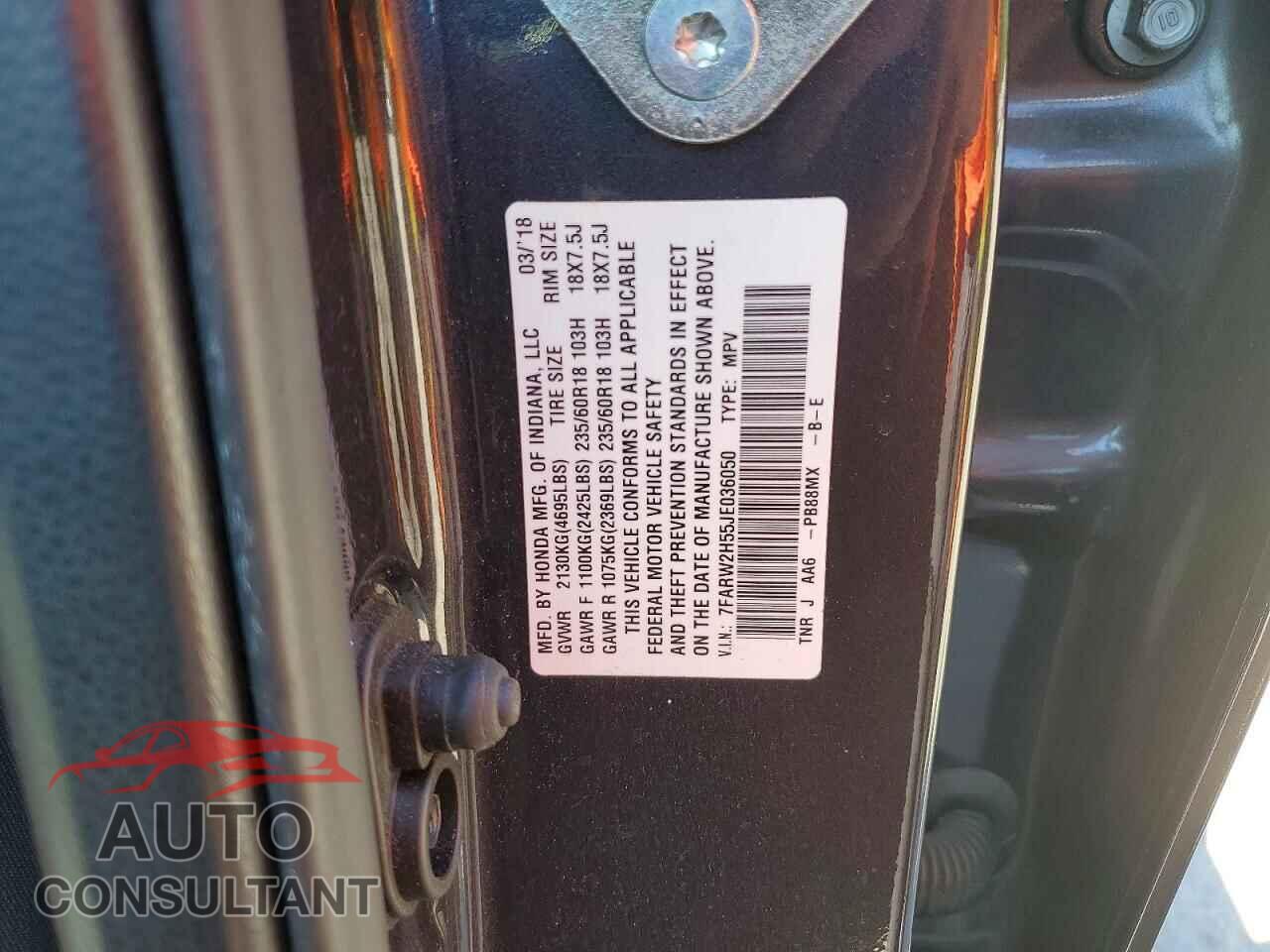 HONDA CRV 2018 - 7FARW2H55JE036050