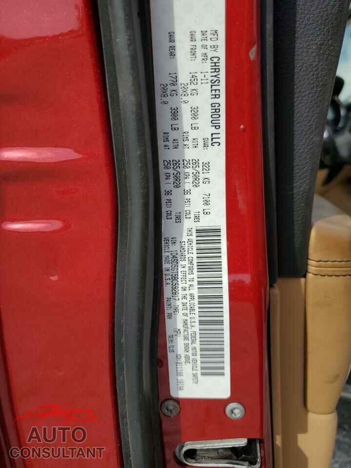 DODGE DURANGO 2011 - 1D4SD5GT5BC592817