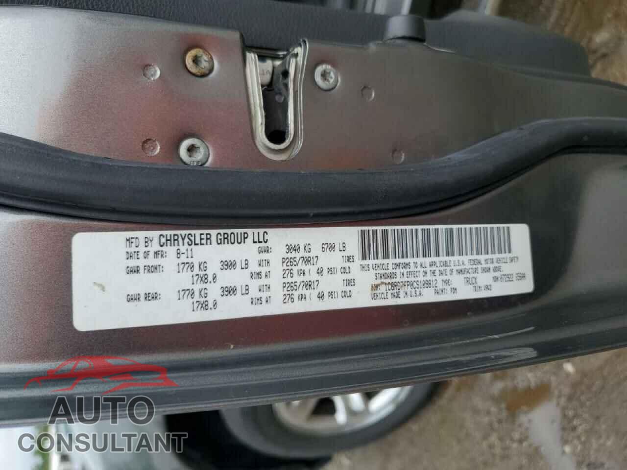 DODGE RAM 1500 2012 - 1C6RD7FP0CS109812