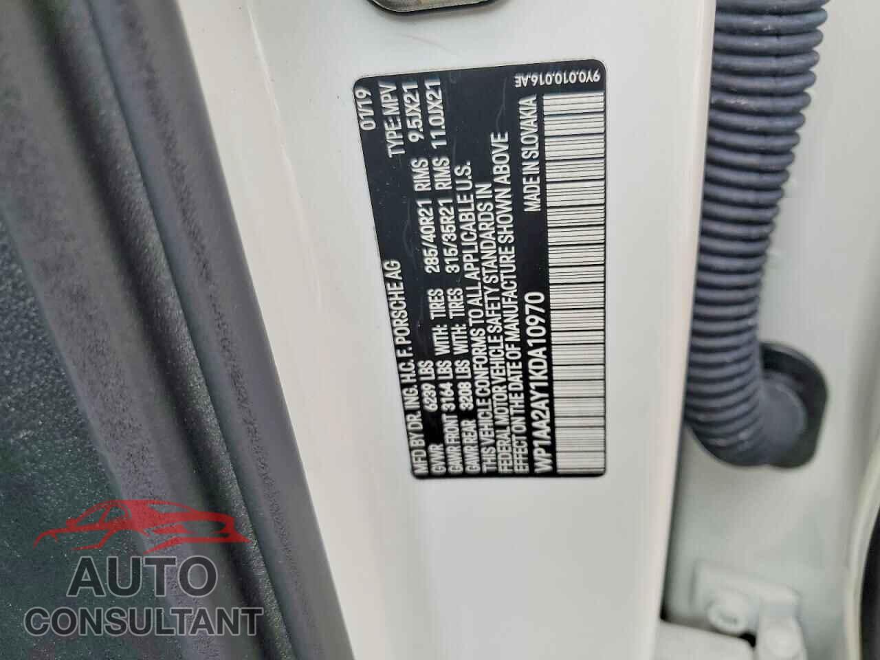 PORSCHE CAYENNE 2019 - WP1AA2AY1KDA10970