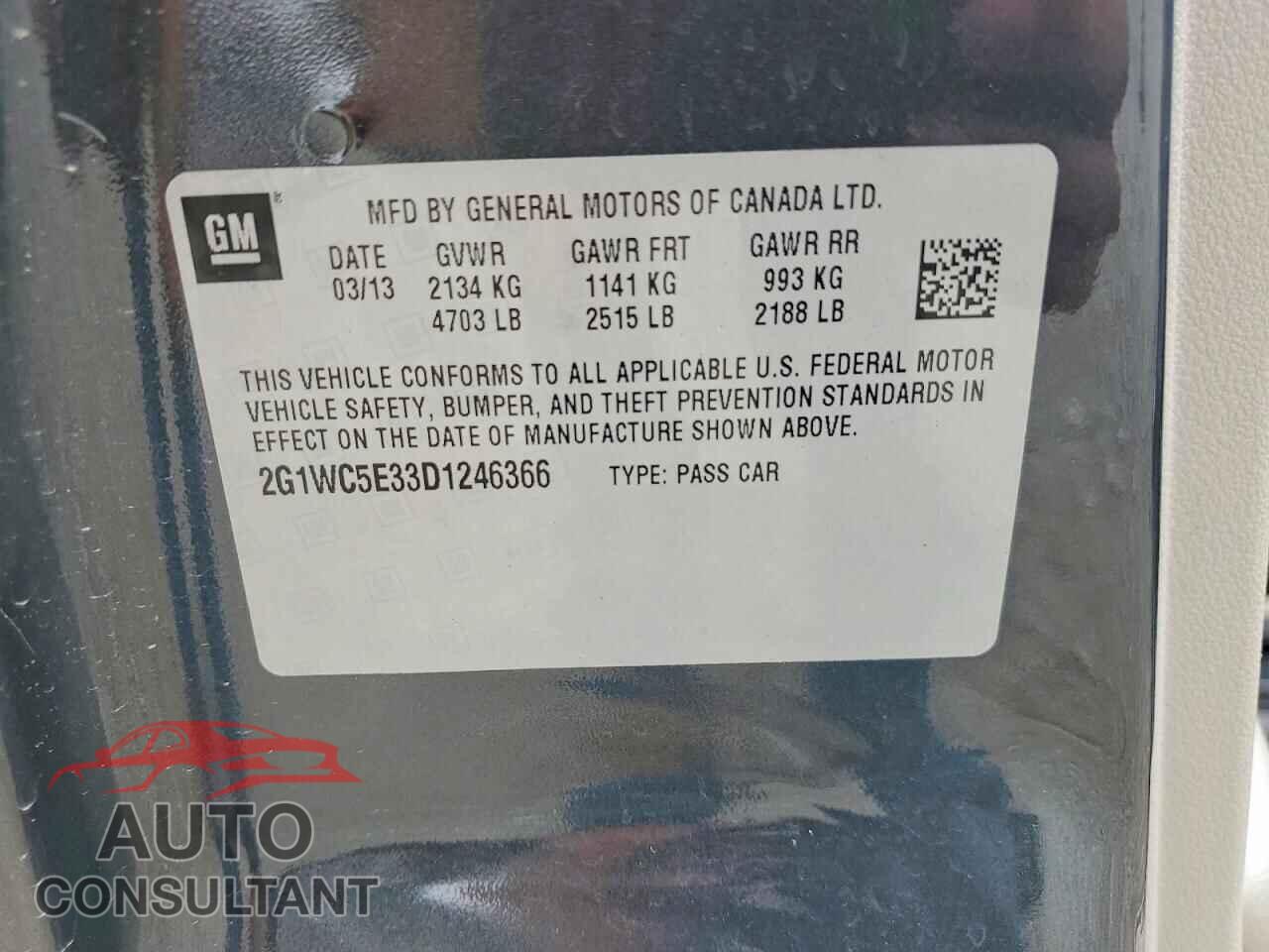 CHEVROLET IMPALA 2013 - 2G1WC5E33D1246366