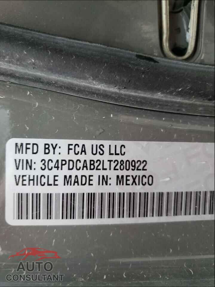 DODGE JOURNEY 2020 - 3C4PDCAB2LT280922