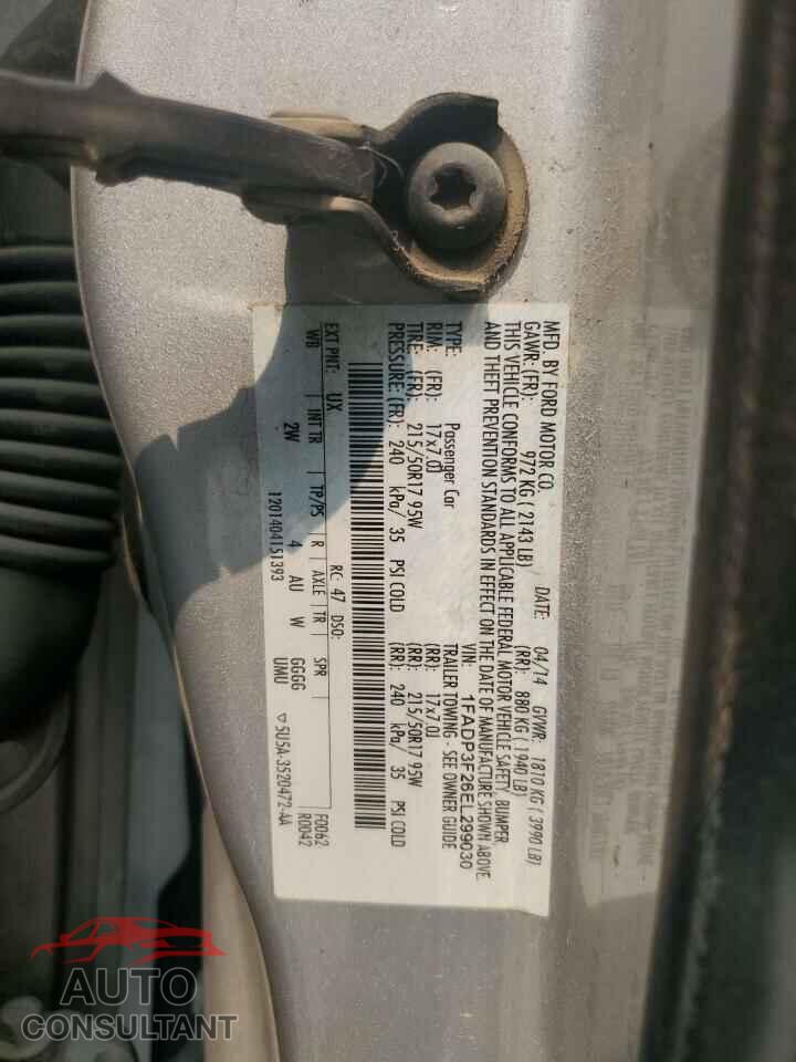 FORD FOCUS 2014 - 1FADP3F26EL299030