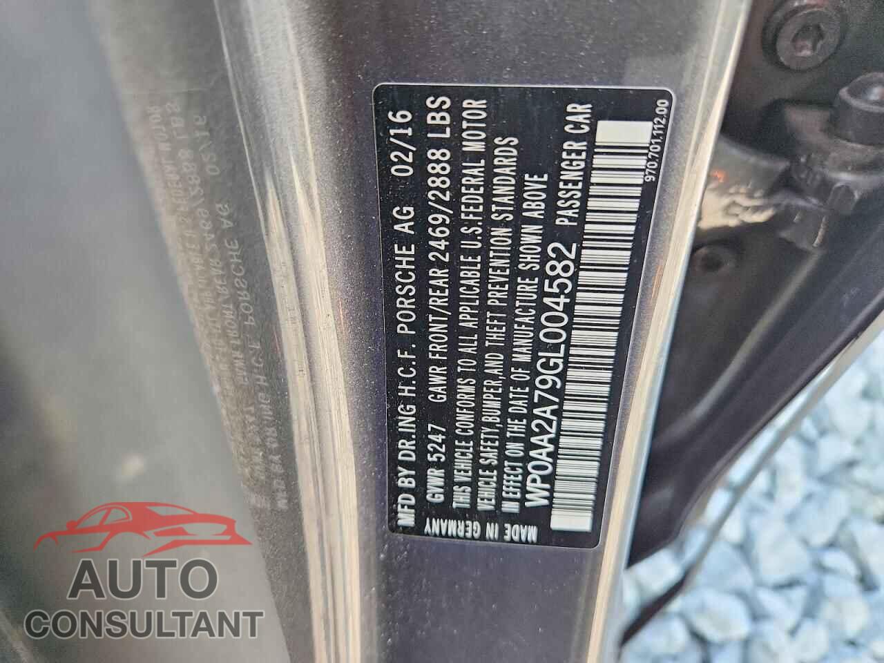 PORSCHE PANAMERA 2016 - WP0AA2A79GL004582