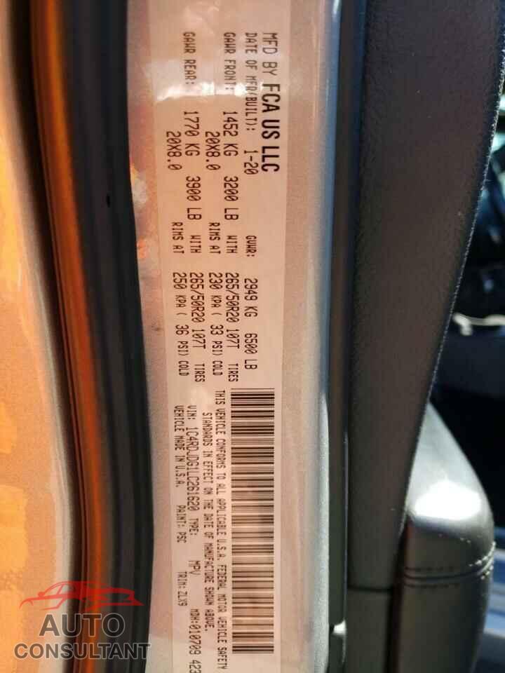 DODGE DURANGO 2020 - 1C4RDJDG1LC261620