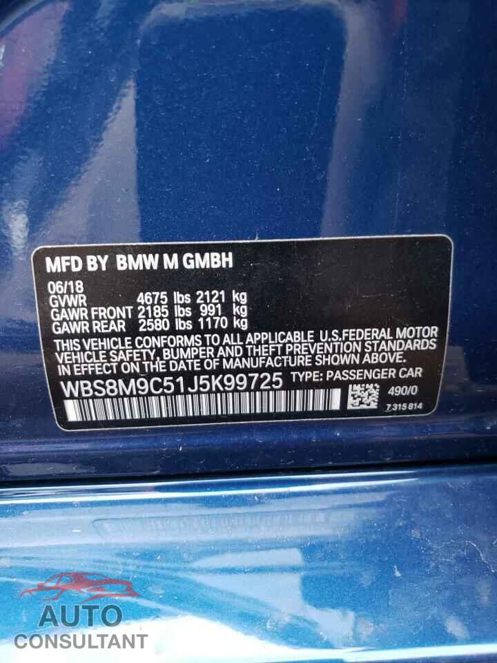 BMW M3 2018 - WBS8M9C51J5K99725