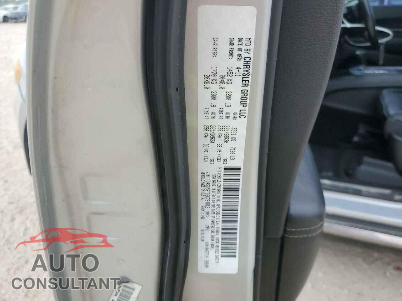 DODGE DURANGO 2011 - 1D4SD5GT9BC704812