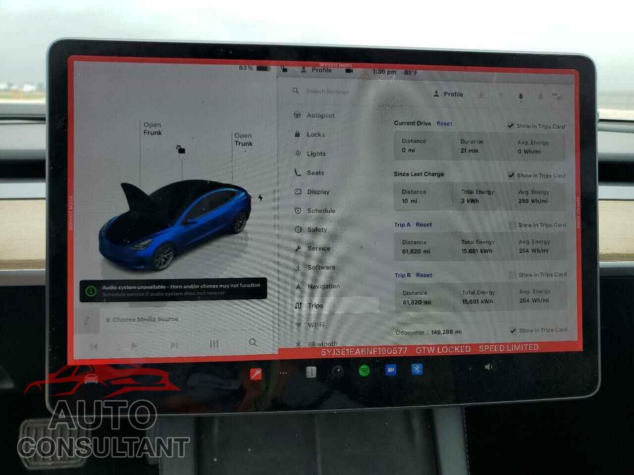 TESLA MODEL 3 2022 - 5YJ3E1EA6NF190577