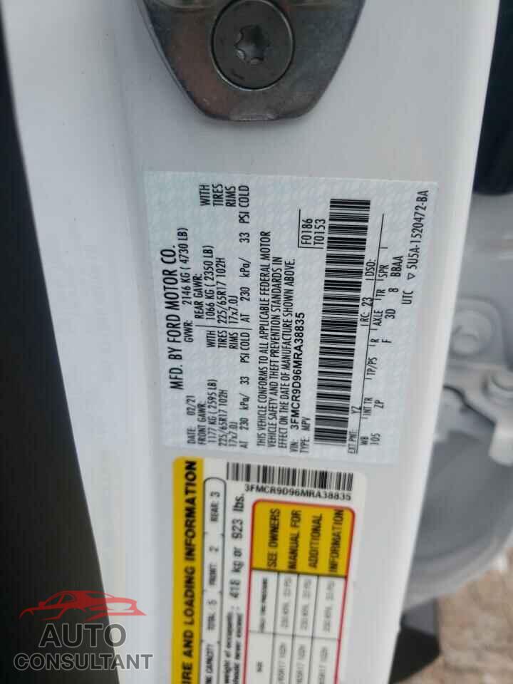 FORD BRONCO 2021 - 3FMCR9D96MRA38835