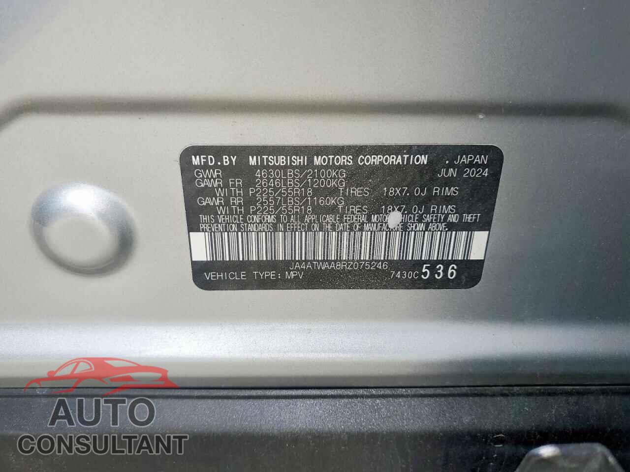 MITSUBISHI ECLIPSE 2024 - JA4ATWAA8RZ075246