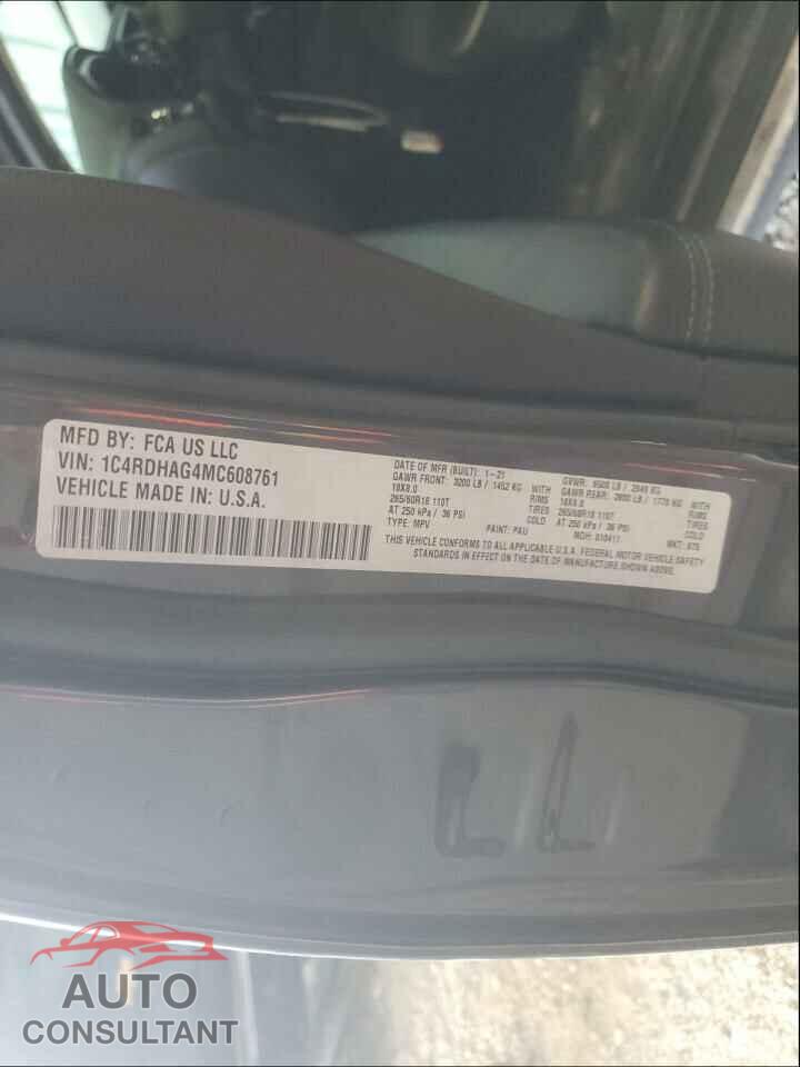 DODGE DURANGO 2021 - 1C4RDHAG4MC608761