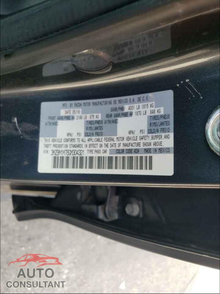 MAZDA 3 2016 - 3MZBM1M76GM304321