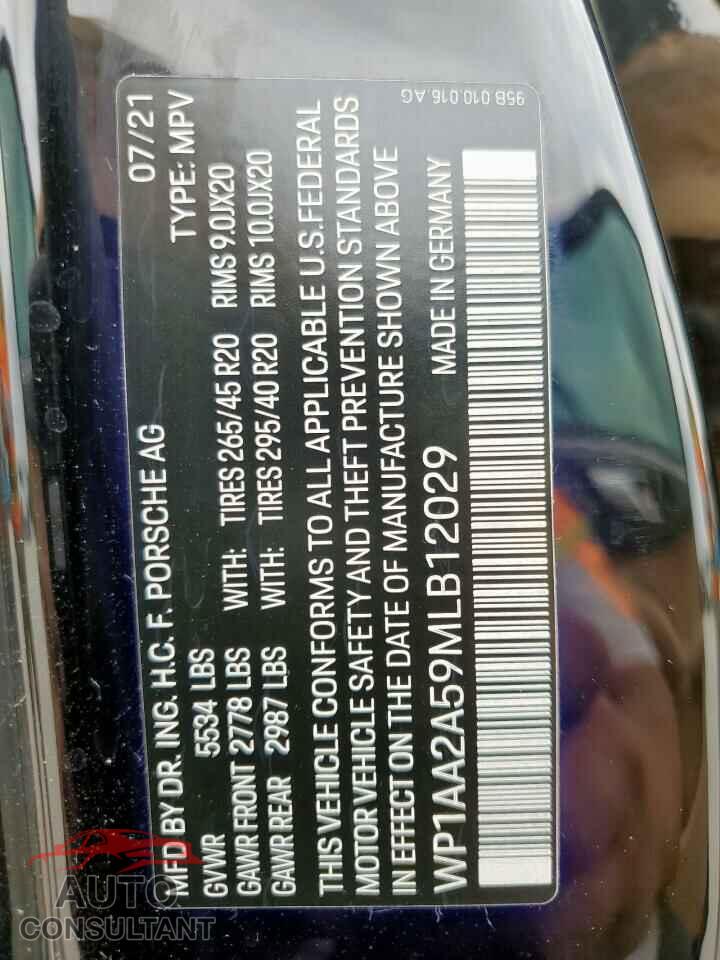 PORSCHE MACAN 2021 - WP1AA2A59MLB12029