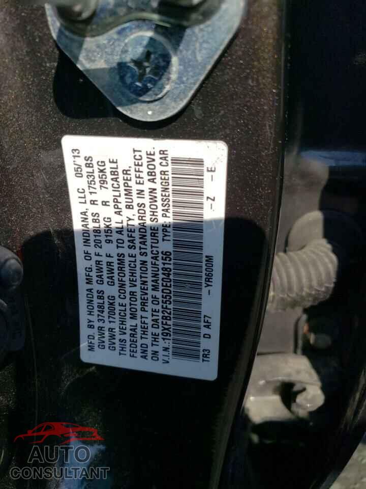 HONDA CIVIC 2013 - 19XFB2F55DE048156