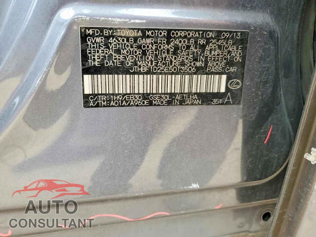 LEXUS IS 2014 - JTHBF1D25E5013506