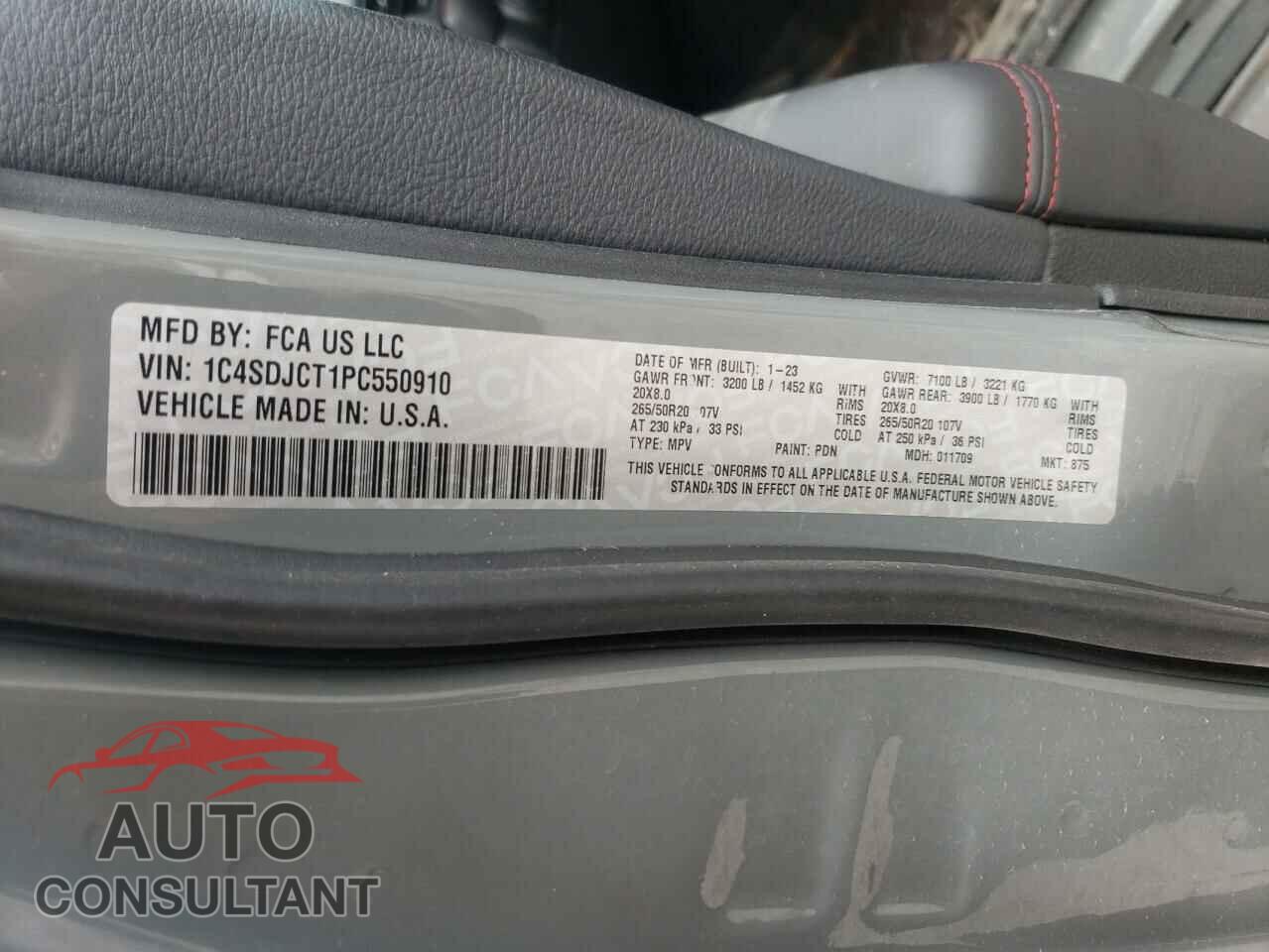 DODGE DURANGO 2023 - 1C4SDJCT1PC550910