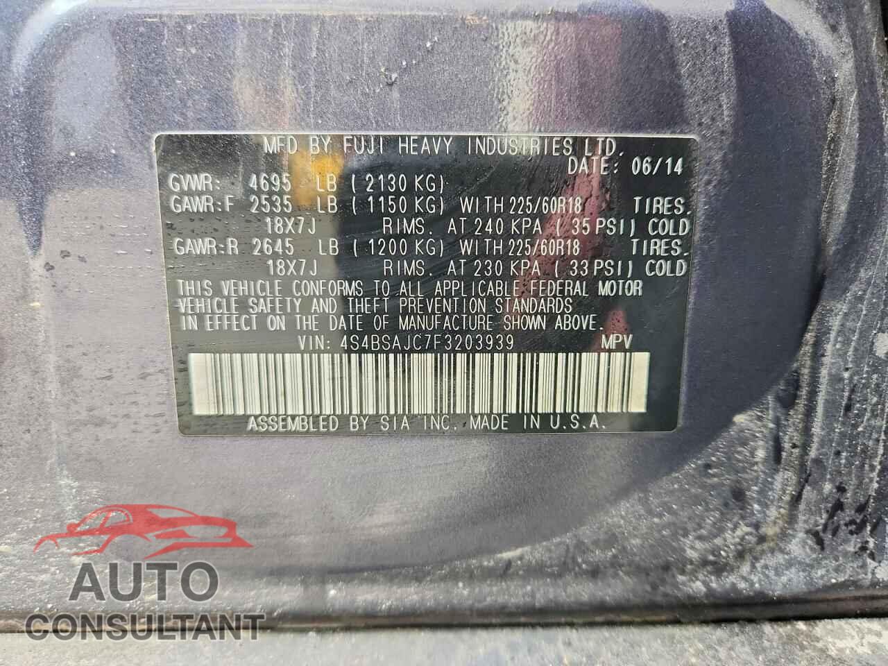 SUBARU OUTBACK 2015 - 4S4BSAJC7F3203939