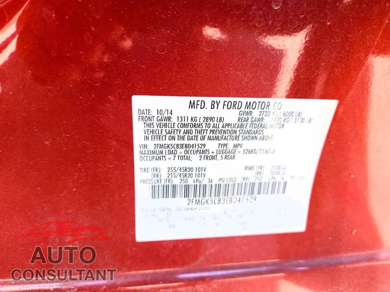 FORD FLEX 2014 - 2FMGK5C83EBD41529