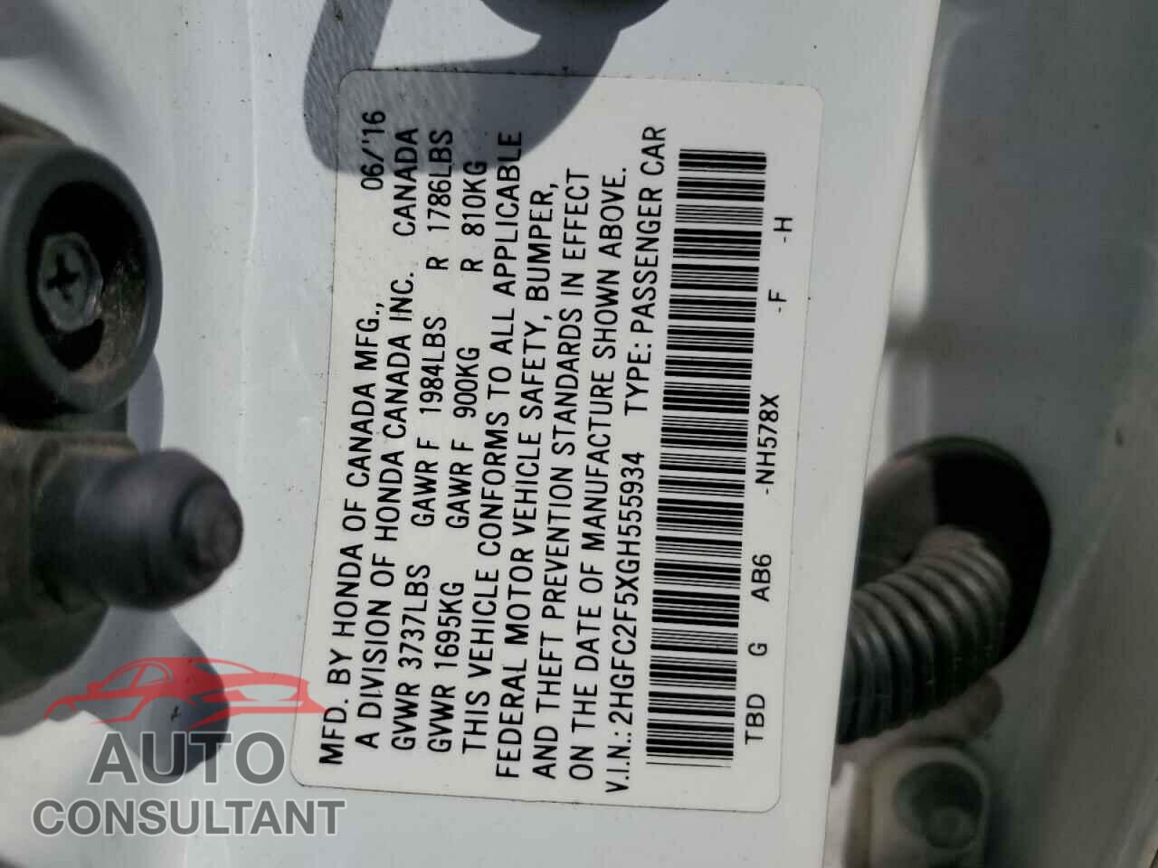 HONDA CIVIC 2016 - 2HGFC2F5XGH555934